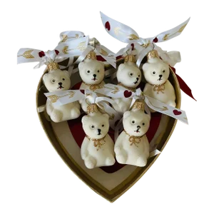 Vintage European Mercury Glass Christmas Ornaments Teddy Bears- Set of 6