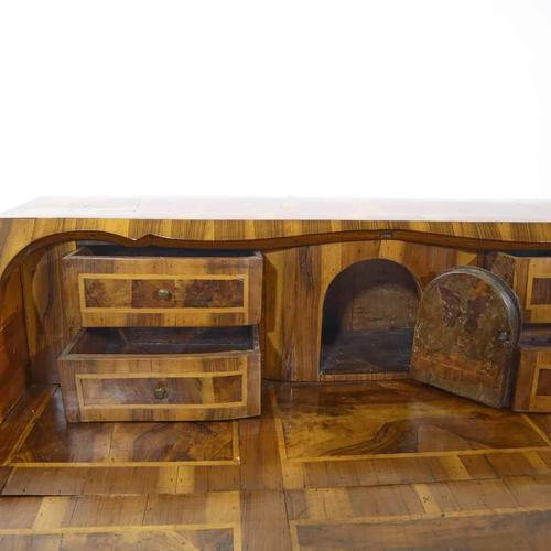 Inlaid Wooden Secretaire with Four Drawers and Internal Compartments For Sale - Image 17 of 18