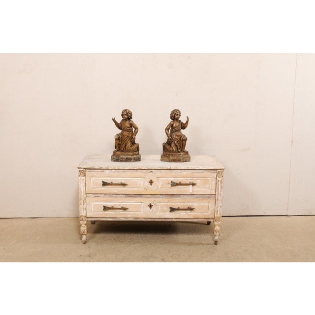 French French Carved-Wood Putti Figures, 19th Century - A Pair For Sale - Image 3 of 11