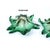 Pair of Green and Pink Amorphic Botanical Floral Murano Glass Dishes For Sale - Image 6 of 7