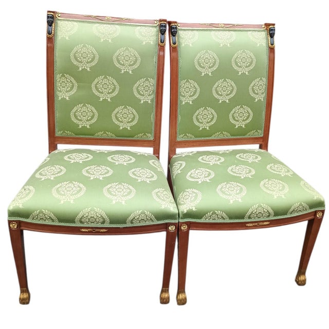 1920s Experience the Height of 19th-Century Elegance With This Exquisite Set of French Empire Style Chairs. For Sale - Image 5 of 12