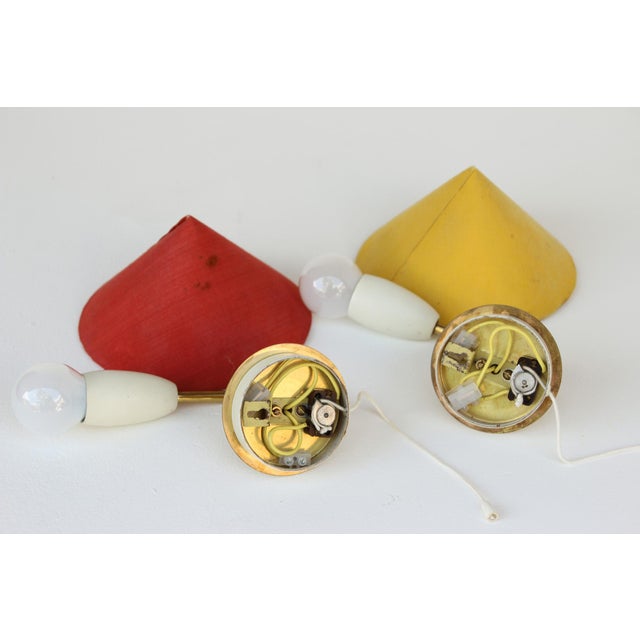 Metal Mid-Century Wall Lamps, 1950s, Set of 2 For Sale - Image 7 of 16