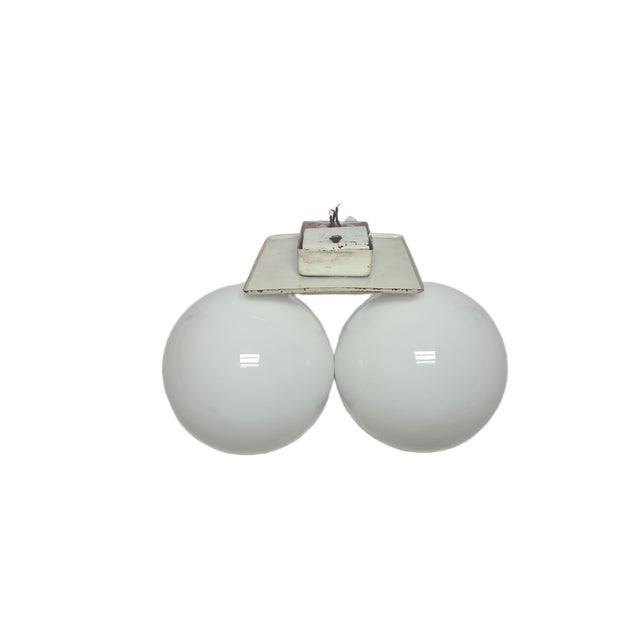 Metal Two-Armed Wall Lamp from Elmet Zabrze, 1970s For Sale - Image 7 of 10