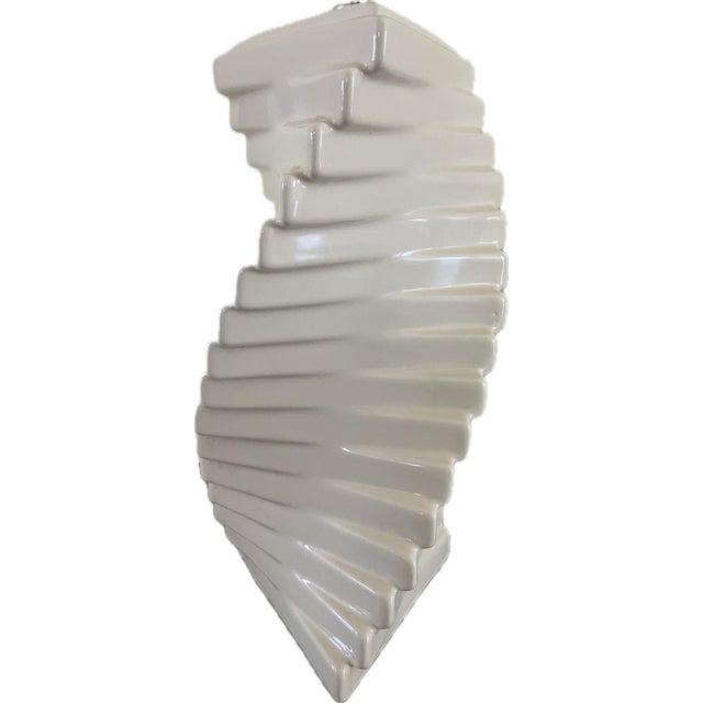 Late 20th Century Post Modern Twisted Style Ceramic Ivory Table Lamp For Sale - Image 4 of 10