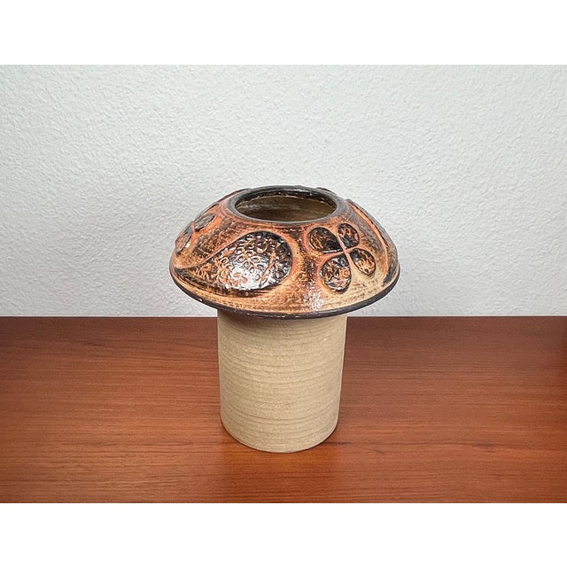 Mid-Century Modern Danish Studio Pottery Mushroom Vase in Stoneware by Haico Nitzsche for Søholm, 1960s For Sale - Image 10 of 18