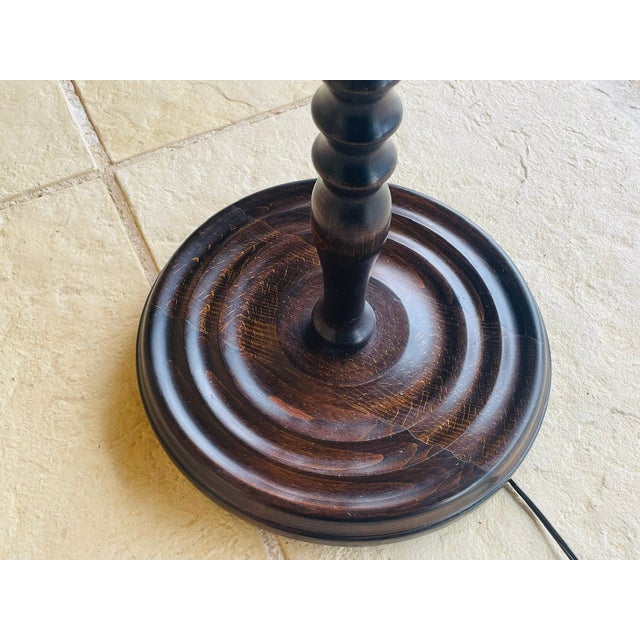 Vintage Turned Wood Floor Lamp, 1950s For Sale - Image 9 of 18