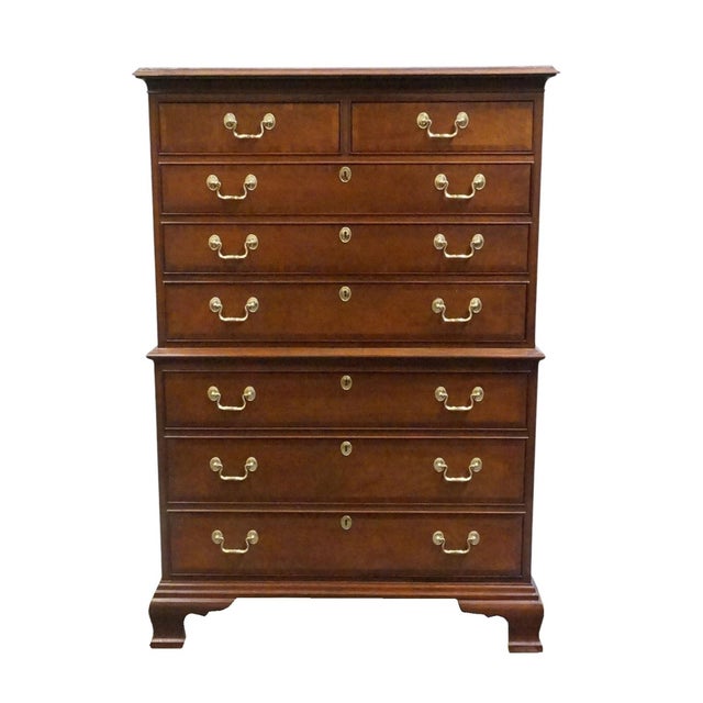 Traditional Councill Craftsman Banded Mahogany Traditional Style 38" Chest on Chest For Sale - Image 3 of 12