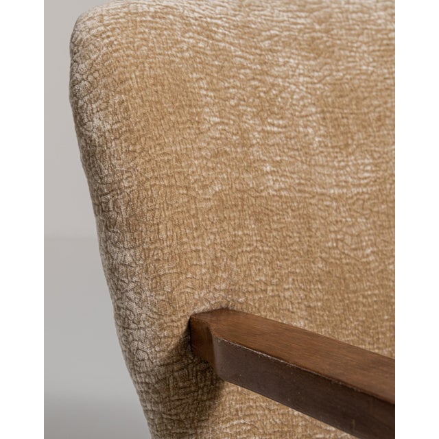 1940s Mid-Century Modern Cream Wood Pair of Club Chairs For Sale - Image 12 of 12