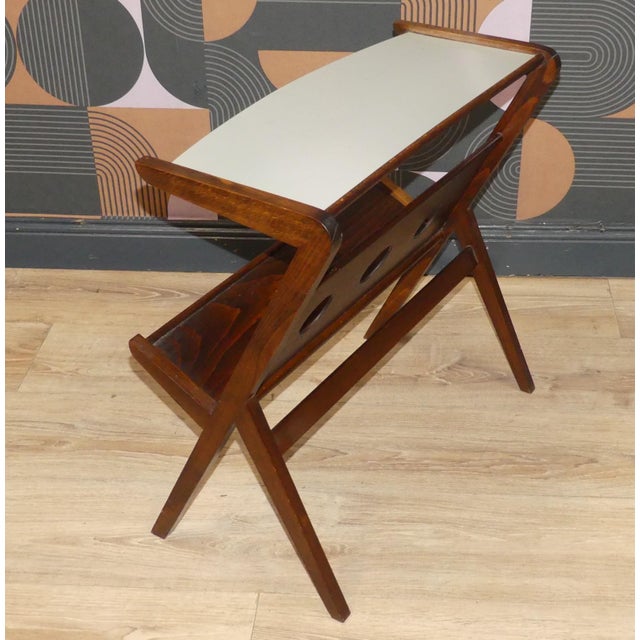 Side Table with Magazine Rack and Formica Top, 1950s For Sale - Image 6 of 11