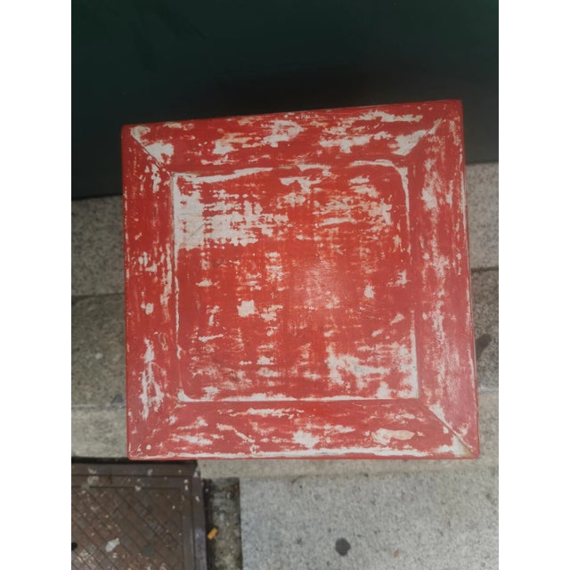 Antique Red Wooden Stand For Sale - Image 3 of 11