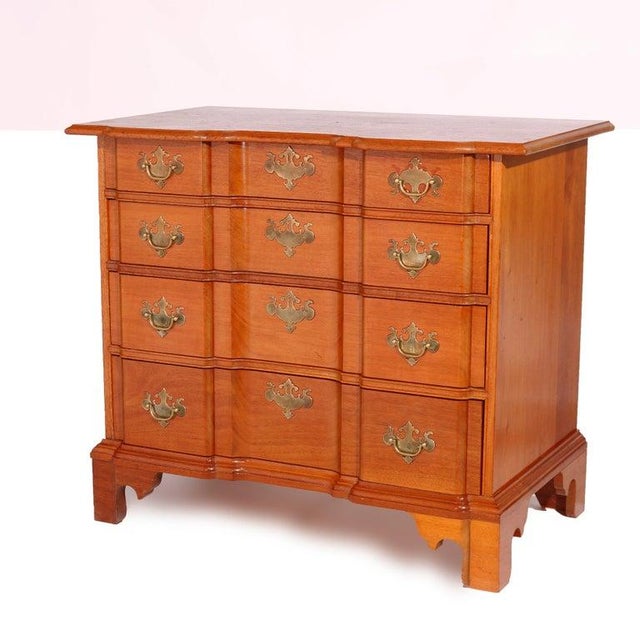 English Chippendale Style Block Front Chest, Bartley Collection, 20th C For Sale - Image 13 of 13