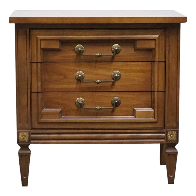 Thomasville Furniture Milano Collection Italian Mediterranean Style 26" Three Drawer Nightstand 532-13 For Sale