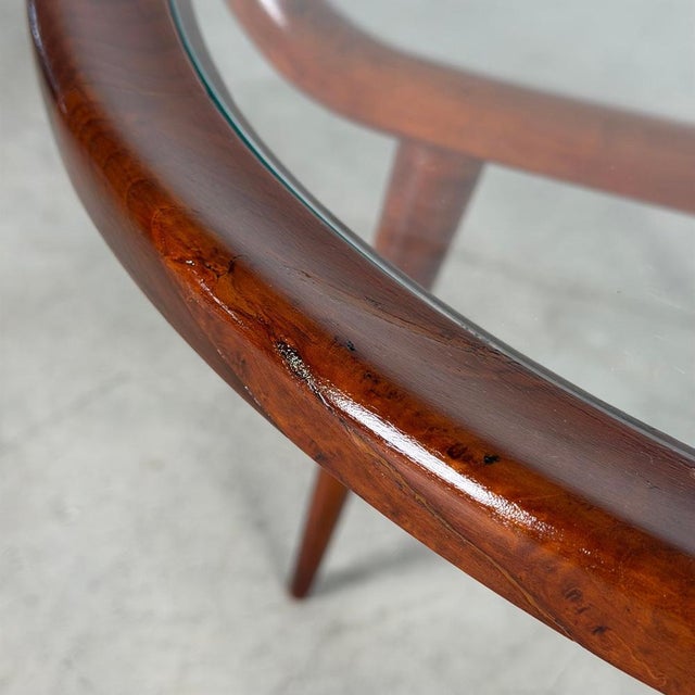 Round Walnut Coffee Table by Nicolay Diulgheroff, Italy, 1950s For Sale - Image 11 of 15