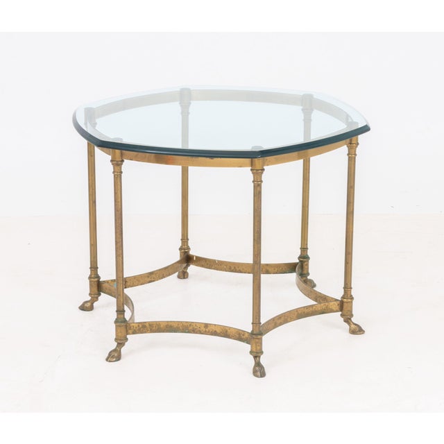 La Barge Style Glass Top and Brass Table For Sale In New York - Image 6 of 8