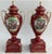 Vintage Pair of Noritake Porcelain Urns Hand Painted Red w/Gold, Both are 13” tall x 6” width handle to handle There has...