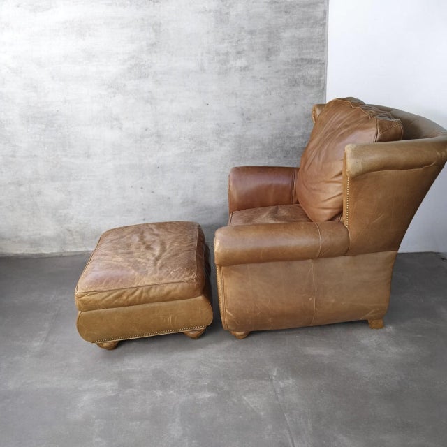 2000 - 2009 The Ultimate Statement of Luxury: The Cibola Furniture International Oversized Club Chair & Ottoman Set For Sale - Image 5 of 12