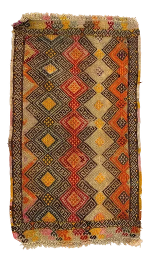 Vintage Turkish Mini Wool Kilim Rug