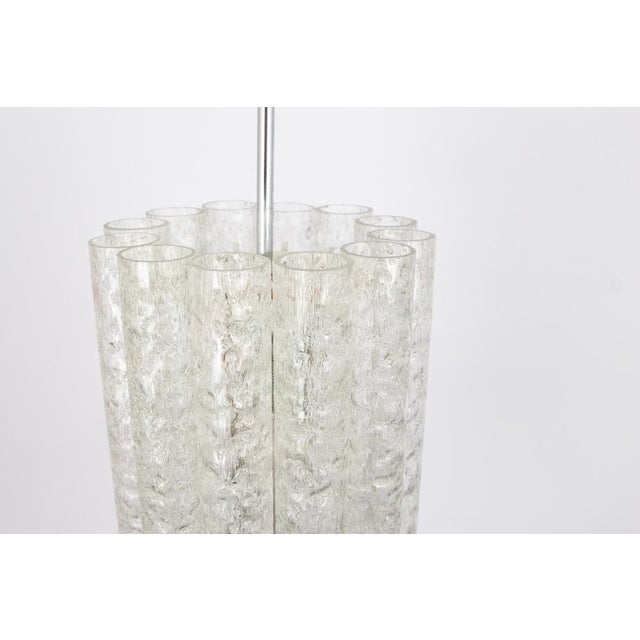 Glass Large Murano Tubes Pendant Light attributed to Doria, 1970s For Sale - Image 7 of 15