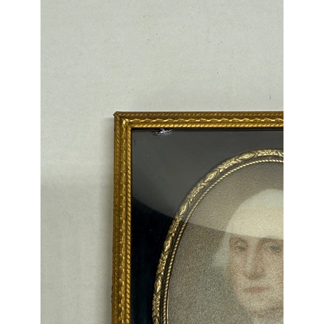 Black American School Glass Miniature Portrait of George Washington, Mid-19th Century For Sale - Image 8 of 9