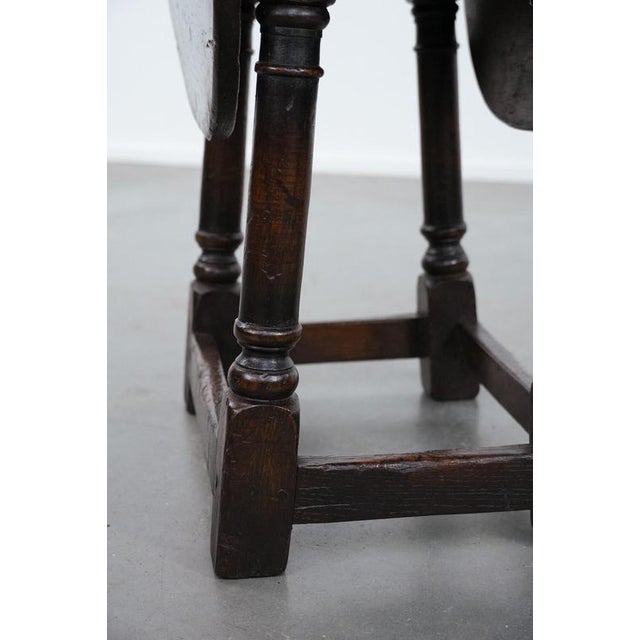 Antique English Loop-Eared Side Table in Oak, 18th Century For Sale - Image 15 of 17