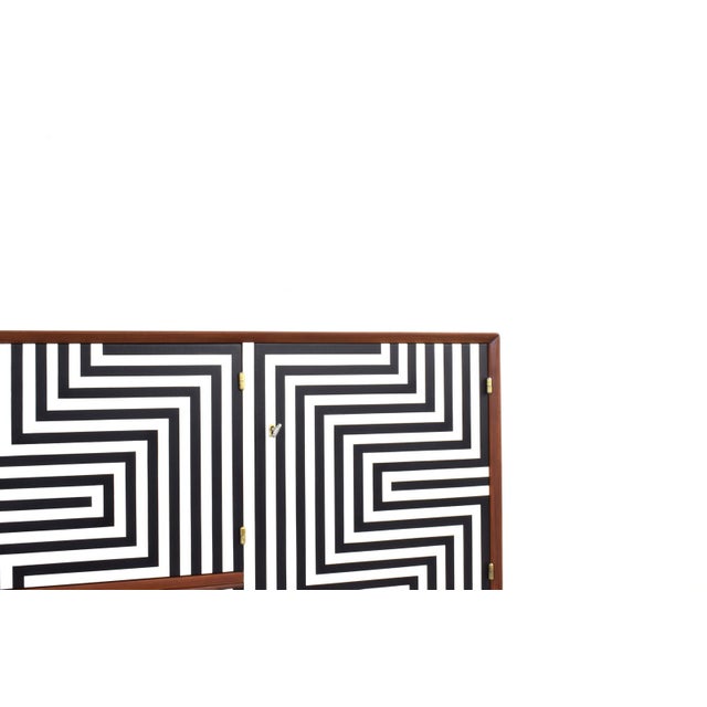 Mid-Century Modern Op-Art Hand-Painted Sideboard from Sven Andersen Møbelfabrik, 1960s For Sale - Image 14 of 18