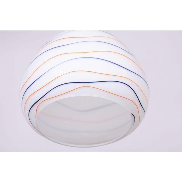 Mid-Century Chandelier in Chromed Steel and Milk Glass, Czech, 1960s For Sale - Image 9 of 12