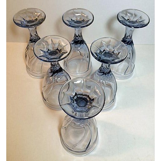 Vintage “Sweet Swirl” Noritake Light Blue Wine Glasses Set of 6