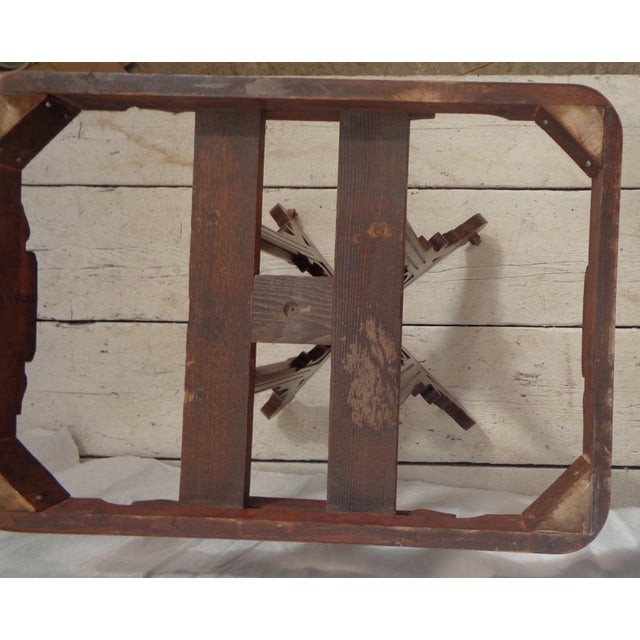 Wood Walnut Table with Marble Top and Wheels from Eastlake, Late 19th Century For Sale - Image 7 of 15