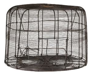 Vintage Handmade Metal Round Shaped Birdcage with Rustic Character