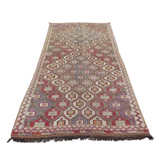 1960s Nomadic Turkish Kilim - 54"x113" For Sale