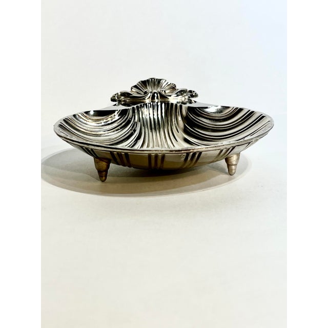 Metal Vintage Sheffield Silver Plate Shell Dish, English Regency Style For Sale - Image 7 of 13