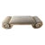 Custom Silver Grey Bench With Leopard Printed Fabric and Beautiful Curved Arms For Sale