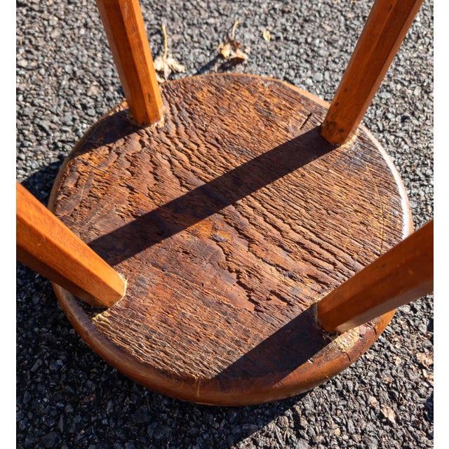 19th Century American Windsor Style Tall Stool or Pedestal Stand For Sale - Image 12 of 15
