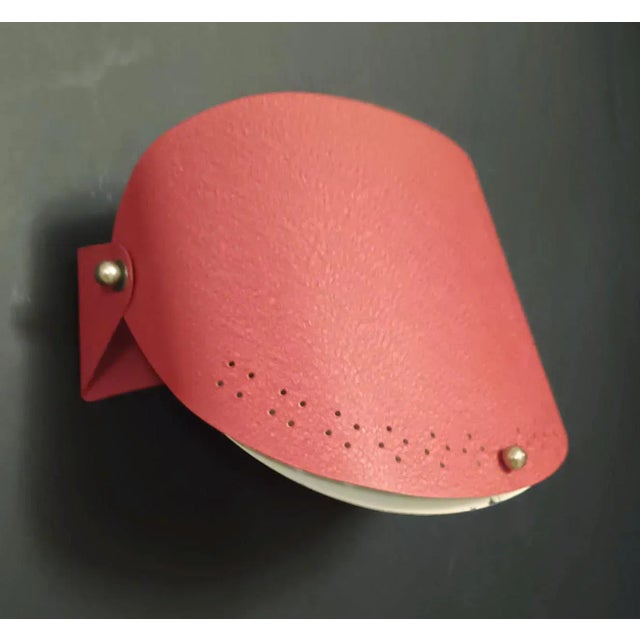 Mid 20th Century Italian Red Sconces - a Pair For Sale - Image 4 of 12