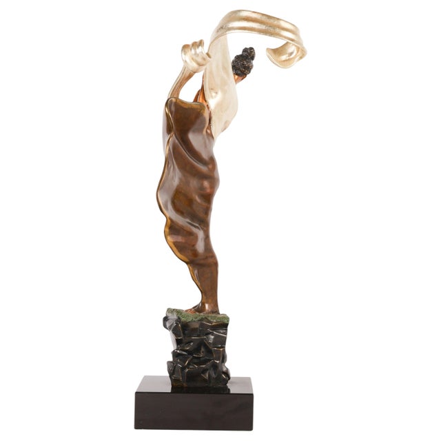 Erté Erté, Summer Breeze, Large Bronze Sculpture, Art Deco, Signed, Edition of 375, 1987 For Sale - Image 4 of 7