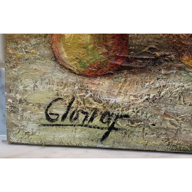 Vintage & Heavily Textured Expressionistic Impasto Still Life Painting With Apples, Signed, 21” X 12.5” - Cottage-Core & Kitchen Decor - See Pics! For Sale - Image 4 of 6