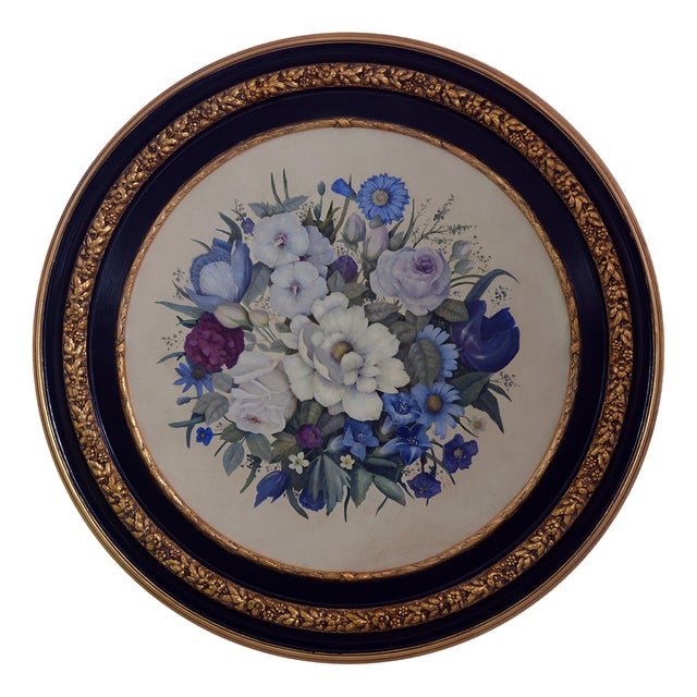 Large Floral Still Life, Oil Painting on Wood Panel, Late 20th Century, Framed For Sale