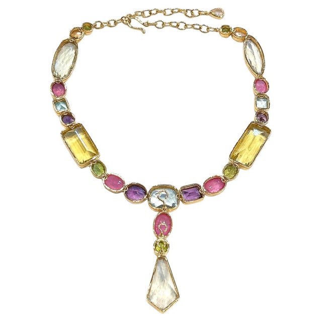 Bochic "Capri" Ruby, Amethyst & Fancy Color Gem Necklace Set in 18K & Silver For Sale - Image 17 of 18