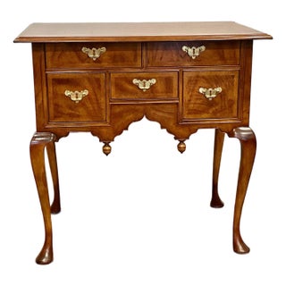 Queen Anne Walnut Dressing Table, Exact Museum Copy by Baker for Colonial Williamsburg For Sale