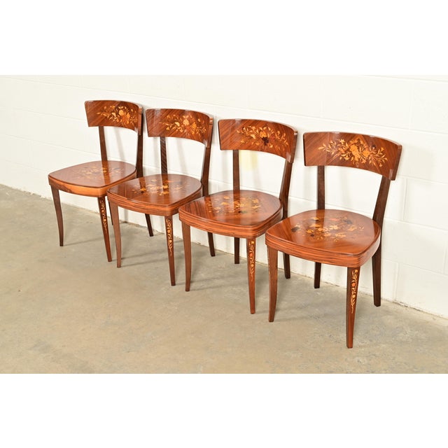 Italian Louis XVI Kingwood Inlaid Marquetry Dining Chairs, Set of Four For Sale - Image 13 of 13