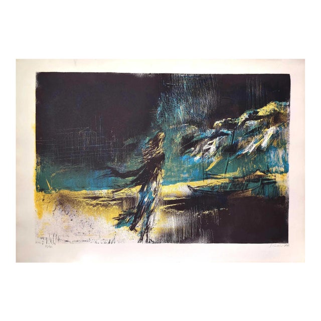 Nicola Simbari, On the Beach, Original Lithograph, 1977 For Sale
