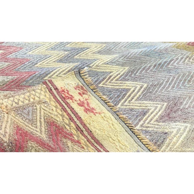 Turkish handmade kilim rug . Antique kilim, vintage kilim rug, unique design kilim rug. One of kind vintage rug with...