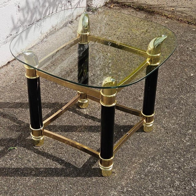 Italian Faux Tusk Glass Side Table, 1980s For Sale - Image 11 of 16