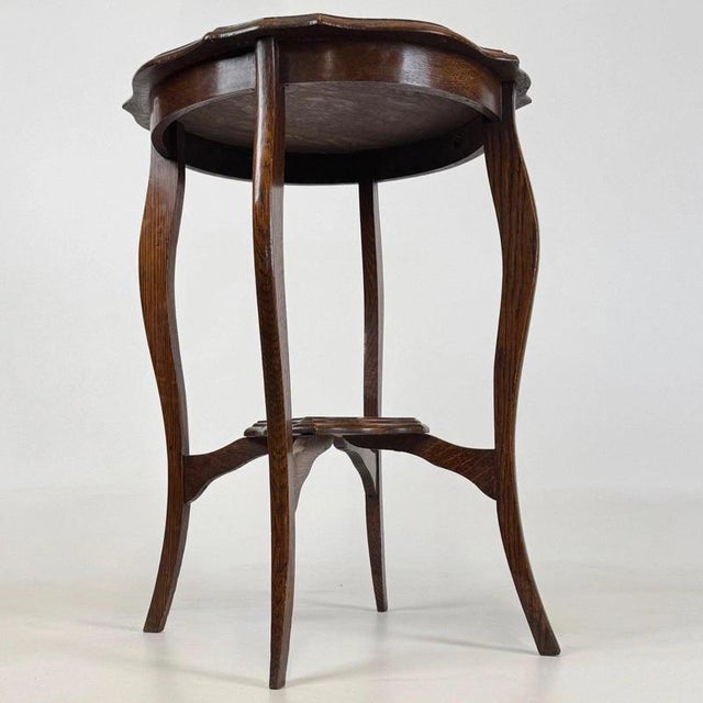 Wood Antique English Oak Side Table, 1900s For Sale - Image 7 of 10