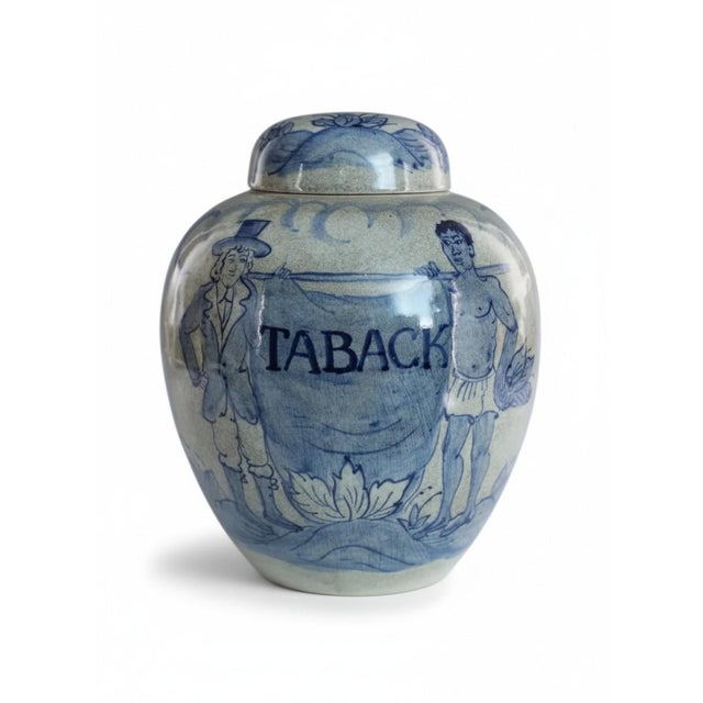 Large Dutch Delft Blue and White Tobacco Jar Taback with Cover, 19th Century For Sale - Image 15 of 15