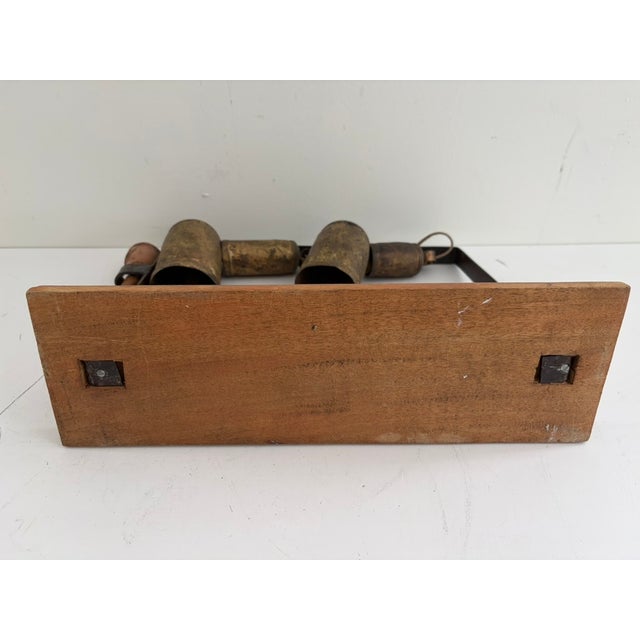 Vintage Cast Brass Bells – Rustic Hanging Bell Set For Sale - Image 12 of 13