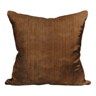 The House of Scalamandré Strie Velvet Pillow, Sable For Sale