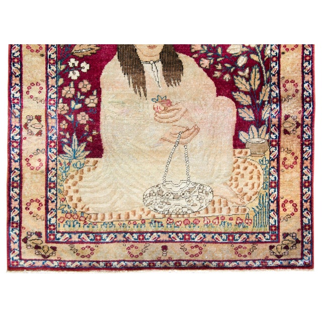 19th Century Pictorial Lavar Kirman Rug For Sale - Image 13 of 13
