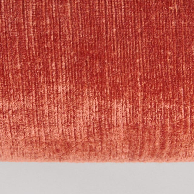 Vintage Coral Velvet Sofa, 1960s For Sale - Image 9 of 12