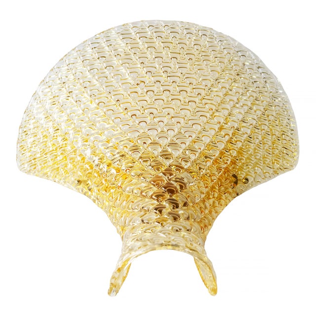 Mid-Century Modern Large Italian Murano Glass Wall Light Sconces, 2000s, Set of 2 For Sale - Image 3 of 8